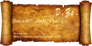 Daczó Zsófia névjegykártya