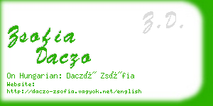 zsofia daczo business card